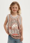 Cotton On License Basketball Tank - Lcn Uni Taupy Brown & White Stripe