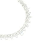 Silver Cubic Zirconia Vintage Multi Pear Drops Necklace