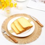 4PCS Round Polyester Placemat Heat Insulation Table Pad Pp Paper Tassel Placemat Polyester Woven Table Mat Room Decor Dining Tab