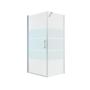 Shower Door Semi Frameless Pivot And Panel Remix Chrome With Privacy Glass 80X100X195CM