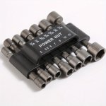14PCS Carbon Steel Power Nut Driver Drill Bit Set Metric Socket Wrench Screw 1 4" Hex Shank Deepened Hexagon Socket Batch Bits F