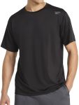 Reebok Men's Bolt Strike Short Sleeve Crewneck T-Shirt Standard Fit Cool Touch Jersey Fabric Black Small