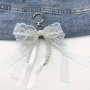 Elegant Faux Pearl Bow Keychain - Chic Alloy Butterfly Design For Backpacks & Phone Cases Perfect Birthday Gift For Women