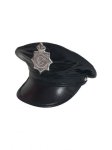 Leather Black Police Hat