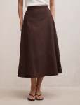 Chrissy Cotton Midi Skirt - 16 Chocolate