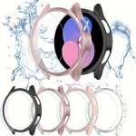 4PCS SET Men Women Mixed Color Fashionable Anti-fall PC Smart Watch Case & Screen Protector Tempered Film Compatible With Samsun
