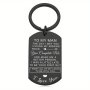 Stainless Steel Keychain For Him - Engraved Military Dog Tag With Romantic Love Message Simple Style Keyring For Men Anniversary Valentine's Day Gift