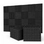 Acoustic Foam+ Panels 2.5CM Black Wedge   Pack Of 6