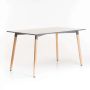 -benzie Wooden Leg Dining Table - Dark Grey