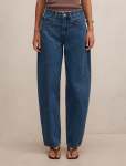 Emma Mid-rise Barrel Jeans - 16 Mid Wash