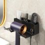 1PC Hair Dryer Holder Blow Dryer Rack Wall Mounted Save Space & Easy To Install Hair Dryer Stand Bathroom Organizer Accessories