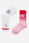 Cherry Coke Micro Sneaker Sock 2 Pack - Light Pink & White