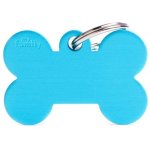 Myfamily Large Bone Pet Id Tag - Aluminium Light Blue Waggs Online Pet Shop