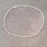 Annica 925 Sterling Silver Twisted Ankle Chain Dainty Adjustable 22-25CM
