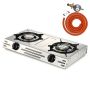 2-BURNER Stainless Steel Gas Stove Combo With 9KG Cylinder & Regulator Kit