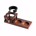 Solid Wood Espresso Tamping Station - Adjustable Height 51-58MM Coffee Tamper & Portafilter Holder Non-slip Multi-functional Esp