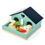 Wooden Dollhouse Rabbit Pet Set