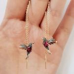 Winged Bird Animal Geometric Earrings Vintage Fashion Exaggerated Earring For Men