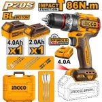 Ingco CIDLI20868 Impact Drill 20V Ps+c l 86NM Kit