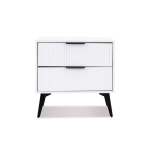 Modern 2 Drawer Nightstand White
