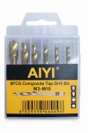 6-PIECE Composite Tap Drill Bit Set