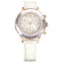 SWAROVSKI Octea Chrono Watch Swiss Made Leather Strap White Rose Gold-tone Finish