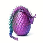 3D Printed Dragon Egg Figurine - Flexible Joints Customizable Shape Perfect For Home Decor Fish Tank & Car Accents