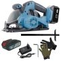 Cordless Handheld Circular Saw With 2 X 21V Lithium Battery Pack & Gloves