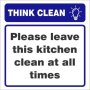 Think Clean Sign On Abs 440X440MM
