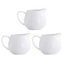 Dream Home Porcelain Creamer With Handle Pure White Cream - Set Of 3