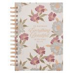 Journal - He Has Made Everything Beautiful In Its Time - White Floral