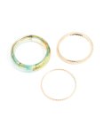 Goldair Gold & Light Blue Marble Bangles 3-PACK