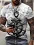 Men's Anchor Graphic Print T-Shirt Casual Short Sleeve Crew Neck Tee Men's Clothing For Summer Outdoor