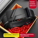 Fashion Automatic Buckle Pu Leather Belt For Men Business Belt