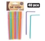 Straws Plastic Asstd Colours 40PC