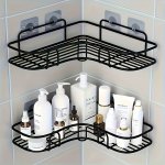 Cast Iron Corner Bathroom Shelf - 1PC Wall Mounted Storage Organizer No-drill Triangle Hanging Shelves For Kitchen And Bathroom