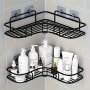 Cast Iron Corner Bathroom Shelf - 1PC Wall Mounted Storage Organizer No-drill Triangle Hanging Shelves For Kitchen And Bathroom Space-saving Hanger For Toiletries And