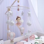 Cot Mobile Princess Ballerina Swan And Air Balloon