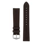 Merino Nappa Leather Watch Strap In Brown - 22MM Silver