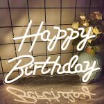 Happy Birthday Neon Signs For Party Decor Dimmable LED Birthday Neon Light For Wall Decor Light Up Happy LED Signs For Backdrop
