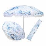 2.0M Beach Umbrella - Jane Appleby - Blue Trees - Inks