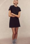 Shoulder-pad T-Shirt Dress - Dark Grey