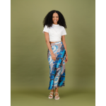 Slip Skirt In Blue & White Umbrella Print - XS