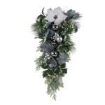 White And Silver Poinsettia Drop 70CM