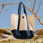 Canvas Oversized Tote Bag Natural And Navy