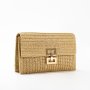 Bohemian Vacation Woven Clutch Purse Women's Square Flap Wallet Straw Clutch Purse
