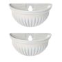 2 Pack White Wall Planters Hanging Pots For Succulents And Flowers