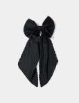 Athena Pleat Barrette Bow - 0 Black