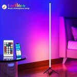 1PC Intelligent LED Floor Lamp Rgb Dazzling Colour Changing Corner Standing Lamp Romantic Ambience App Control And Remote Contro