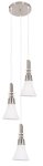 Pendant Satin Chrome With White Glass -3 Light